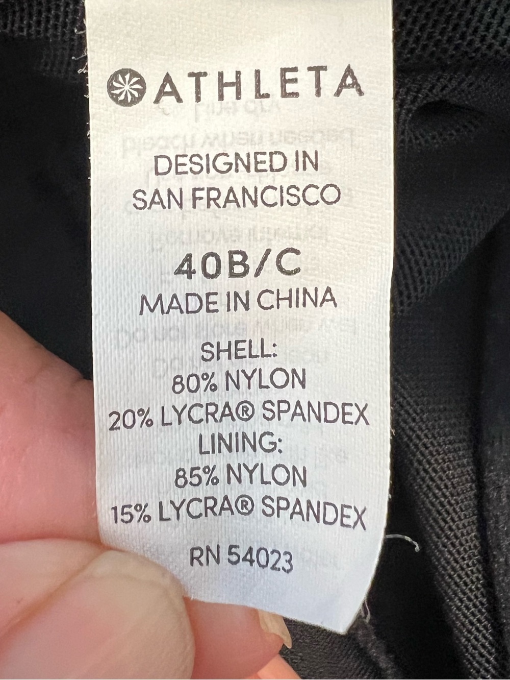 Athleta Black Underwire Sports Bra With Cross-Back Size 40 B/C - Picture 5 of 6